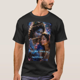 ネオン・ラダ・クリシュナの神聖な愛 サイバーパンク グラフィック Tシャツ