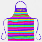 ネオン レインボー ストライプ オーダーメイド エプロン (正面)