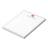 ネオン レッド ボウ(リボン)枠付き 手書き風カスタムネーム ノートパッド (回転)