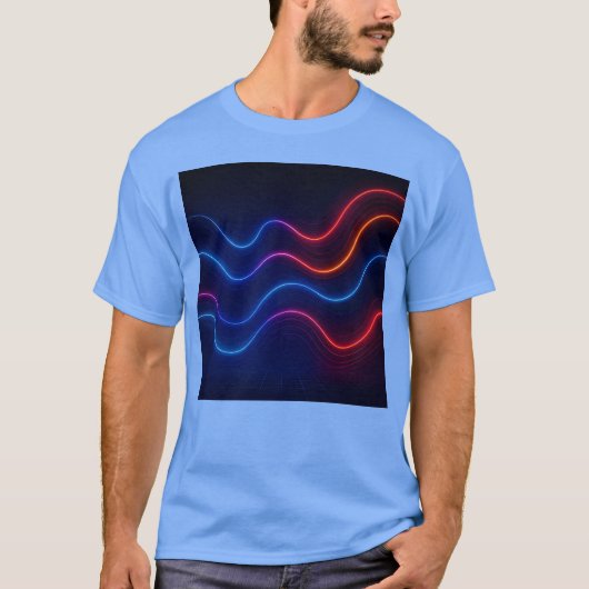 ネオン レトロ ウェーブ パターン ボーイ Tシャツ (正面)