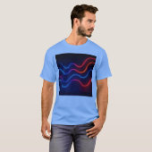 ネオン レトロ ウェーブ パターン ボーイ Tシャツ (正面フル)