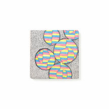 ネオン レトロ サークル だまし絵 ポストイットメモ