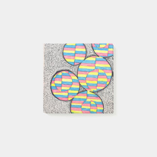 ネオン レトロ サークル だまし絵 ポストイットメモ ポストイット