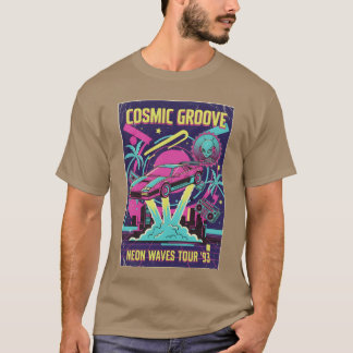 ネオン レトロ スペース キャラバン Tシャツ