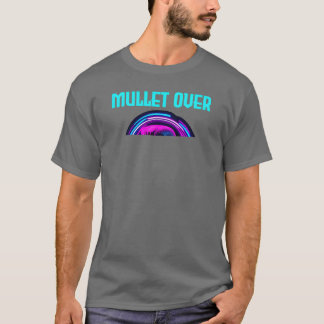 ネオン レトロ バーバー ショップ サイン 80年代風 ムレット ヘア Tシャツ