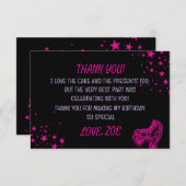 ネオン, レトロ, ローラースケートの誕生日お礼カード (正面/裏面)