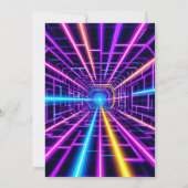 ネオン レーザータグ 誕生日パーティー招待状 招待状 (裏面)