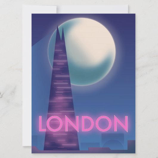 ネオン・ロンドン旅行ポスター 招待状 (正面)