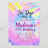 ネオン ローラー スケートの誕生日招待状 招待状 (正面/裏面)