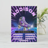 ネオン ローラー スケート パーティー ご招待 招待状 (スタンド正面)