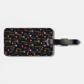 ネオン・ワイルドフラワーオンブラック。 ラゲッジタグ (裏面横)