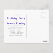 ネオン 大人向け バーチャル ドリンク 誕生日パーティー ポストカード (裏面)