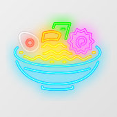 ネオン　日本のラーメン屋さん ウィンドウサイン (シート)