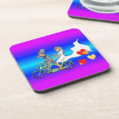 ネオン 結婚しました カートゥーン お祝い コースター (左側)