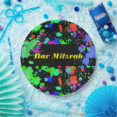 ネオン、絵を描(ばちゃばちゃ)跳ねる、カスタム紙プレート7" ペーパープレート (パーティー)