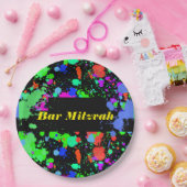 ネオン、絵を描(ばちゃばちゃ)跳ねる、カスタム紙プレート7" ペーパープレート (パーティー)