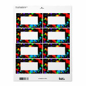 ネオン、絵を描（ばちゃばちゃ）跳ねる、カスタム ラベル (フルシート)