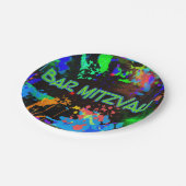 ネオン、絵を描（ばちゃばちゃ）跳ねる、バー（ユダヤ教の）バル・ミツバー ペーパープレート (アングル)