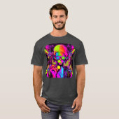 ネオン 蛍光 UV エレクトロ ミュージック パーティー 家族 Tシャツ (正面フル)