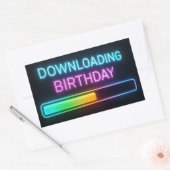 ネオン 誕生日 コンピューター ダウンロード バー 長方形シール (封筒)