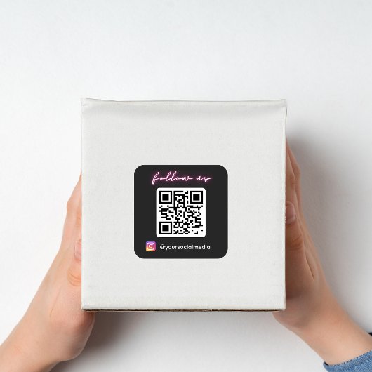 ネオン Instagram をフォローして QR コード ソーシャル メディア スクエアシール