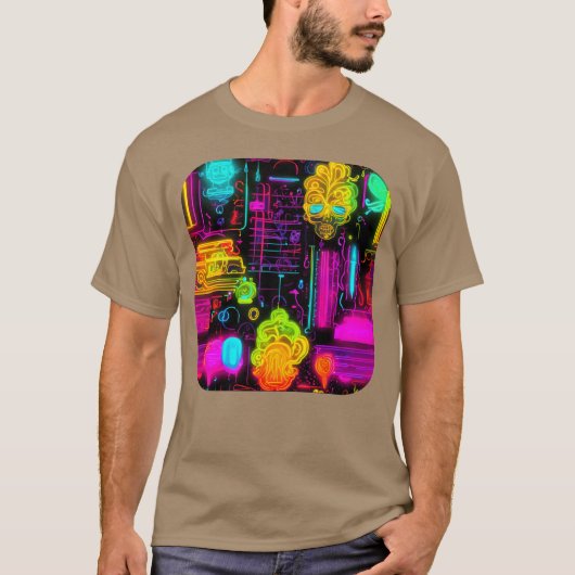 ネオン UV スタイル ビンテージ 80年代 レトロ 面白い Tシャツ (正面)