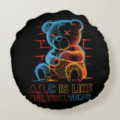 ネオンABCテディベア ラウンドクッション (裏面)