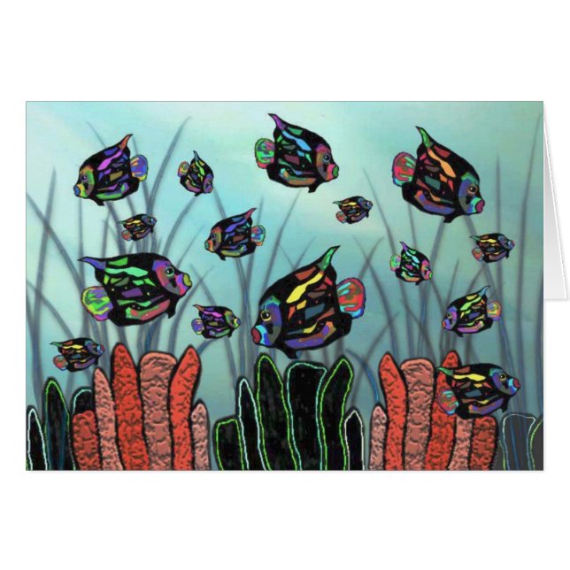 ネオンAngelfishの珊瑚礁 (正面横)