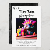 *~*ネオンAP88ベビードラゴンフォトバースデーパーティー 招待状 (正面/裏面)