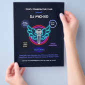 ネオンDJミュージック＆ダンスギグフライヤー チラシ (手)