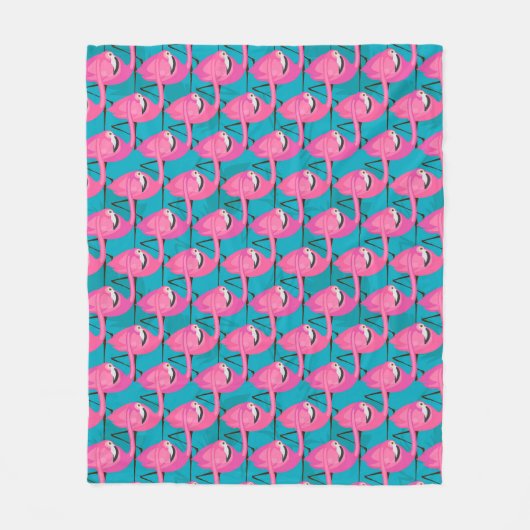 ネオンFlamongos フリースブランケット (正面)