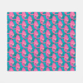 ネオンFlamongos フリースブランケット (正面(横))