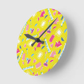 ネオンFRIENDS™アイコンパターン ラウンド壁時計 (傾斜)