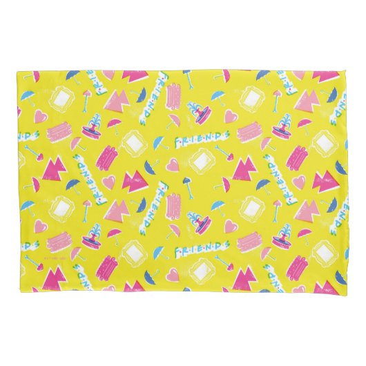 ネオンFRIENDS™アイコンパターン 枕カバー (正面)