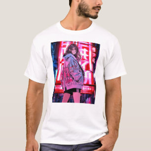 ネオンJK Tシャツ T-shirt|寿司娘 GenerativeAI
