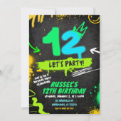 ネオンTweenGraffiti12歳の誕生日 招待状 (正面)