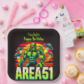 ネオンUFOがエリア51にホバー ペーパープレート (パーティー)