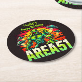 ネオンUFOがエリア51にホバー ラウンドペーパーコースター (アングル)