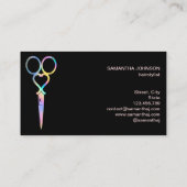 ネオンUnicornホログラフィック美容師 名刺 (裏面)