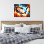 ネオンUSAの地図に包帯をする キャンバスプリント (インサイチュ (寝室))