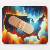 ネオンUSAの地図に包帯をする マウスパッド (正面)