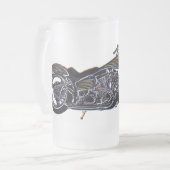 ネオンV対のオートバイのビールのジョッキ フロストグラスビールジョッキ (正面左)