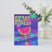 ネオンVAPORWAVE 80s夏熱 ポストカード (スタンド正面)