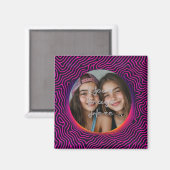 ネオンVAPORWAVE Swirlカスタムフォトフレーム マグネット (正面/裏面)
