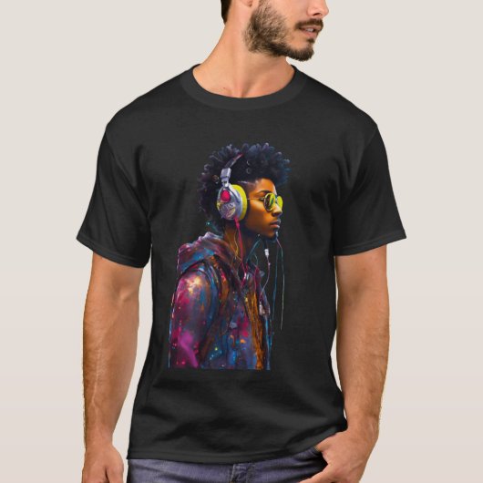 ネオンVibes:芸術的通りのビート Tシャツ (正面)