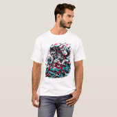 ネオ伝統的な日本狼の霊のグラフィック Tシャツ (正面フル)