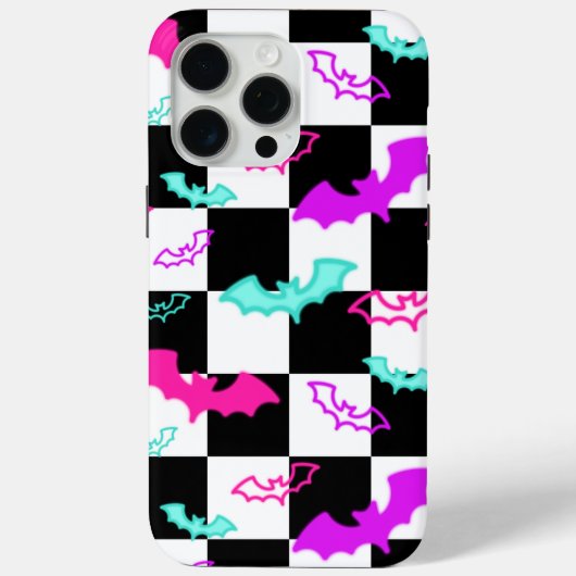 ネオ市松模様にこうもり Case-Mate iPhoneケース (裏面)