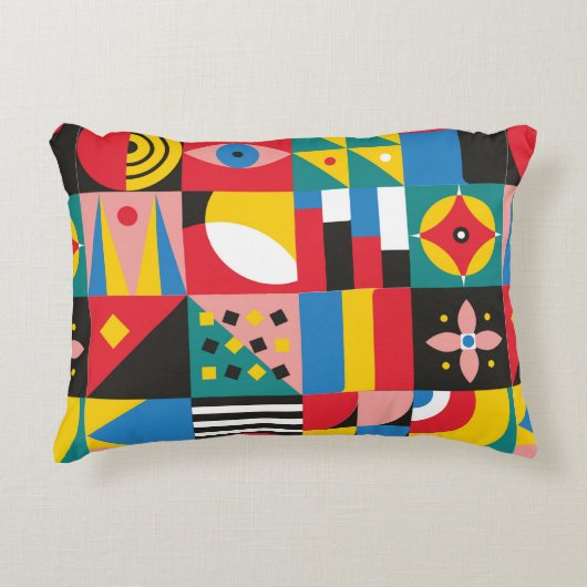 ネオ幾何イラストレーション。図形とp アクセントクッション (正面)