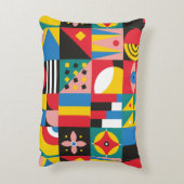 ネオ幾何イラストレーション。図形とp アクセントクッション (裏面(縦))