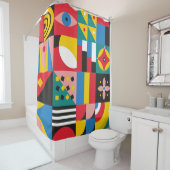 ネオ幾何イラストレーション。図形とp シャワーカーテン (インサイチュ)